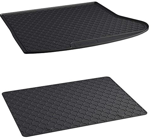 AROBA GL1708DS Set Design Kofferraumwanne & Zusatzmatte Doggy Mat kompatibel mit Mercedes CLA Shooting Brake X117 ab BJ. 01.2015> ohne Netztasche/Trennetz rechts passgenau