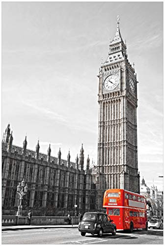 Wallario Poster - London Red Bus in Premiumqualität, Größe: 61 x 91,5 cm (Maxiposter)