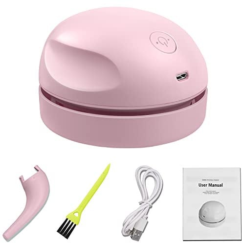 prowithlin Portable Desktop Vacuum Cleaner, USB Charging, Pink, Best for Cleaning Dust, Crumbs, Piano, Computer, Car etc.