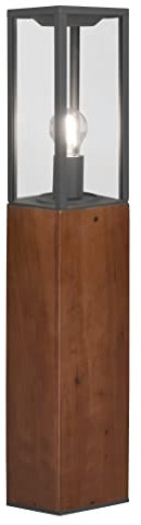 Trio Leuchten Außen Wegeleuchte Garonne 401860130, Aluminium Druckguss Anthrazit, Naturholz, exkl. 1x E27