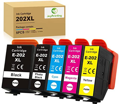 JoyPrinting 202XL Druckerpatronen für Epson 202 202 XL Patronen Ersatz Farben Multipack Kompatibel für Epson Expression Premium XP-6100 XP-6000 XP-6001 XP-6005 XP-6105 Drucker (5er-Pack)