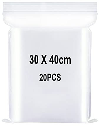 Resealable Clear Plastic Bags, Sealed Bag, Storage Bag, Press Seal Bags, Thickening and Durable, Apply to Craft Supplies, Kosmetische, Clothing Storage ect. 11.8x15.7(30x40cm) 20PCS