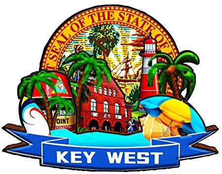 Key West Florida USA Magnet Kühlschrankmagnet Holz 3D Sehenswürdigkeiten Reise Sammlerstück Souvenirs Dekoration handgefertigt -1286