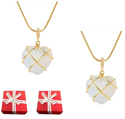 lesulety Rosenquarz Kette Freundschaftskette Für 2 Mädchen BFF Ketten Für 2 Kette Mit Herz Anhänger Best Friends Kette,2