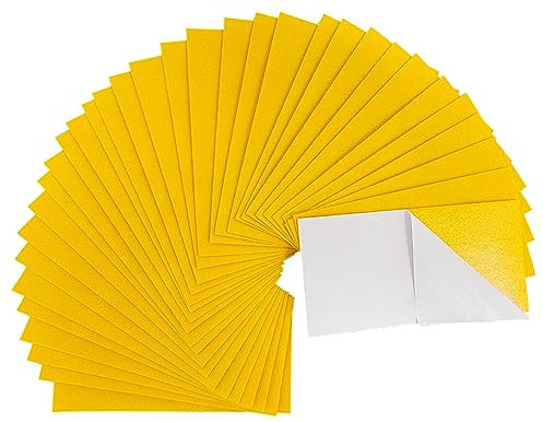 Jtnohx Selbstklebende Filzblätter, selbstklebende Filzrückseite, 33 St. 10 x 20cm Filzkleber, Klebriger Rücken steifer Filz für Handwerk DIY Nähen Schule Projekte Dekoration (Gelb)