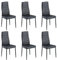 Stanew 6er Set Esszimmerstühle mit Gepolsterte Sitzfläche, Küchenstühle, Polsterstuhl (Schwarz)