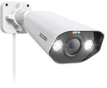 ZOSI 4K 8MP PoE Überwachungskamera Außen, Personen-/Fahrzeugerkennung, Farbnachtsicht, 2 Wege Audio, Funktioniert NUR mit Unseren PoE NVRs, C182