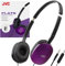 JVC Violet Flat Foldable Colorful Flats On Ear Headphones with Remote and Microphone, 3.94 Foot Gold Plated 3.5mm Slim Plug - HAS160MV