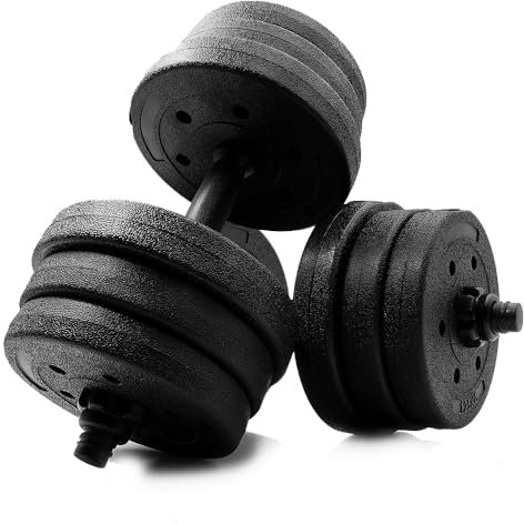 molti Hantelset 2er Kurzhanteln 20 kg, verstellbare Gewichte mit Sternverschlüssen, rutschfeste Griffe, ideal für Krafttraining zu Hause (Schwarz 2 x 10kg)