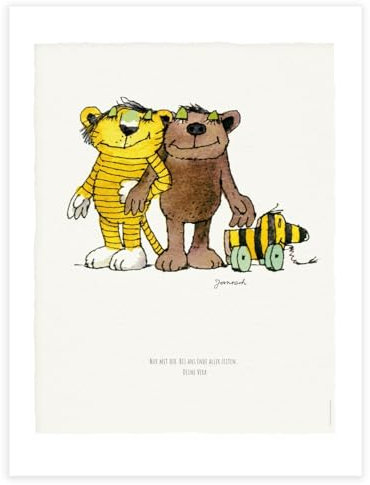 Janosch »Wir gehören zusammen« – hochwertiger personalisierbarer Kunstdruck/Poster mit Original Motiv