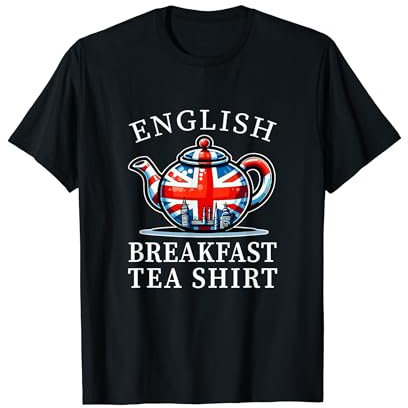 English Breakfast Tea British Souvenir Union Jack Teekanne T-Shirt