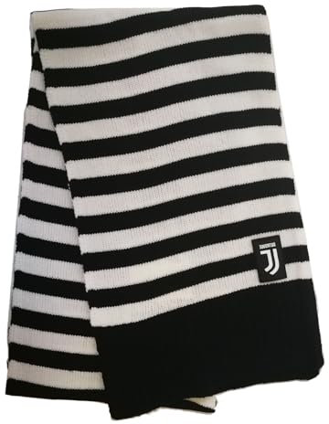 Enzo Castellano Juventus Winterschal offizielles Produkt Streifen Weiß Schwarz 100% Acryl 25 x 180 cm Modell 131029 Juve A, Schwarz , One size