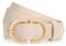 WHIPPY Damen Ledergürtel für Jeans Hosen Leder Gürtel Damengürtel mit goldener Schnalle,beige 100cm
