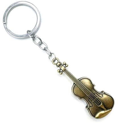 ZAMASS Musik Hängeornament Handgefertigter Geigen-Schlüsselanhänger Aus Metall, Musikliebhaber, Rucksack-Anhänger, Musik-Charms (Color : B)