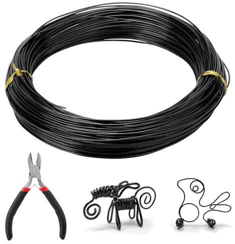 Kigniote Fil di Ferro Modellabile 1mm x 50m Filo Metallico per Bigiotteria Filo di Alluminio Filo di Alluminio Modellabile-Per Creazione di Gioielli, L'imballaggio, L'artigianato Della Scultura