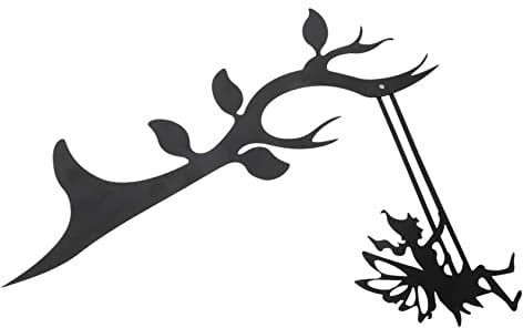 KITANDOVE Metall-Garten-Ornament Feenzweig Wanddekoration Rustikales Hängen Für Außendekoration Schwarz