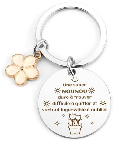 Cadeau Noel Nounou - Porte Clé Original, Idée Pour Fin De Contrat, Fin D'année, Secret Santa