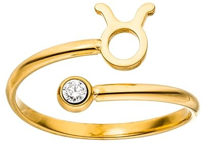 Purelei® Sternzeichen Ring Stier (Gold) – Wasserfester Damenring aus langlebigem Edelstahl – Verstellbare Ringe von Größe 60 bis 66 – Modeschmuck für deinen individuellen Look