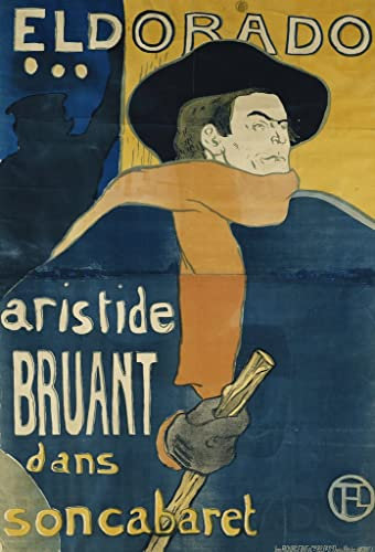 PTLYE Painting Reproduktion Leinwand Wandbild Leinwand Poster Eldorado aristide Bruant von henri de toulouse lautrec für Zuhause 60x90cm