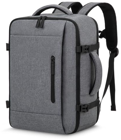 LOVEVOOK Zaino Ryanair 40x20x25 Zaino da Viaggio aereo Bagaglio a Mano, Impermeabile Borsa Valigia Piccolo Cabina Max Travel Bag, 14 Pollici Zaino Porta PC Uomo Donna per Scuola Trekking Lavoro Grigio