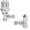 Chrome Angled Thermostatic Radiator Valve TRV & Lockshield Pack Set GTC-15