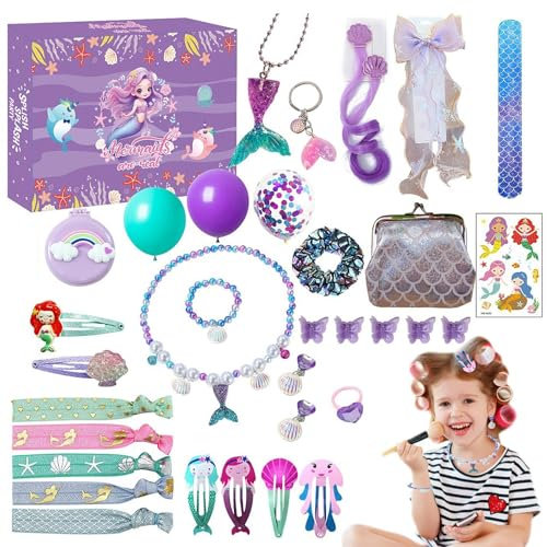 Adventskalenderboxen,Weihnachts-Countdown-Kalender | Adventskalender Mädchen mit Haarschmuck | Adventskalender für Mädchen mit Schmuckanhängern für Kinder, Haarschmuck-Schmuck, Adventskalender 2024, M