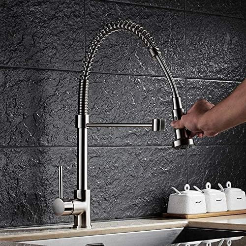 Kitchen Taps Kitchen Tap Faucet Pull Out Kitchen Faucet Nickel - Brass - Pull Out Spring Kitchen - Tubs - Tap - Swivel - Spout High Vehicle Mixer - Tap Torneira Cozinha