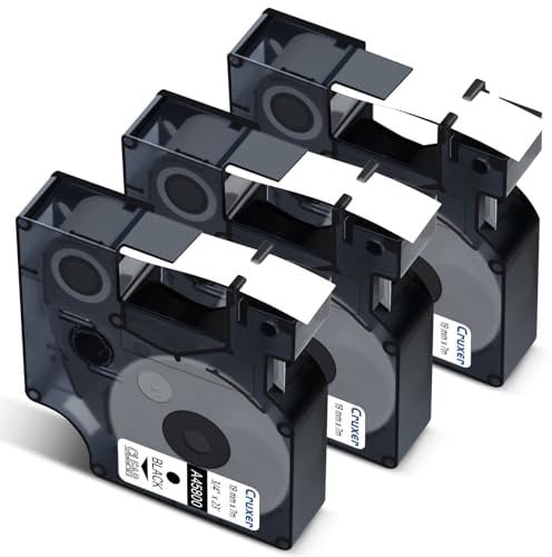 Cruxer 3er-Packung Kompatibel für Dymo D1 45800 S0720820 A45800 Etikettenband，Schwarz auf Transparent 19mm x 7m Ersatz für Dymo LabelManager 300 360D 500TS Labelpoint 300 350 LabelWriter 450 Duo