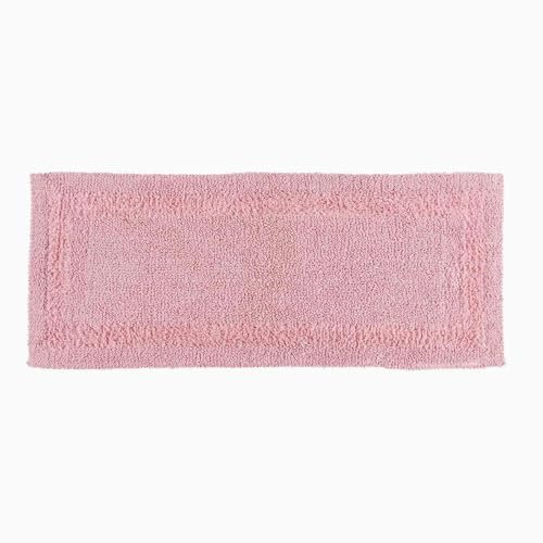 Homescapes Badläufer rosa, Premium Badematte 40x100 cm, Badteppich Baumwolle mit Wende-Design