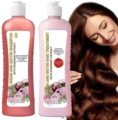 Zwiebel-Biotin-Rosmarin-Shampoo, Shampoo mit Zwiebel-Biotin und Rosmarin, Rosmarin-Zwiebel-Shampoo für Haarwachstum, dickeres Haar, Zwiebel-Biotin-Shampoo, stärkeres Haar, Rosmarin-Biotin-Shampoo
