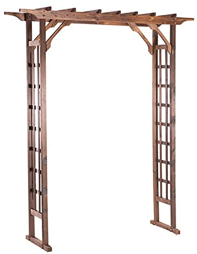 Rosenbogen aus Holz, Gartenlaube mit wetterfester Kletterstütze, Rankgitter, freistehend, Hochzeitsbogen und Gartendekoration, 180 x 50 x 210 cm
