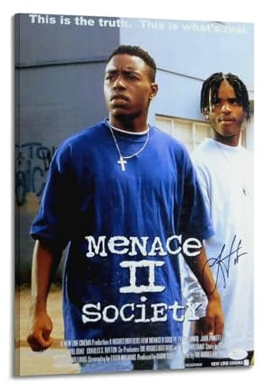 RUICREATE Poster Menace II Society, Wandkunst, Vintage-Poster, dekoratives Gemälde für Wohnzimmer, Schlafzimmer, elegantes ästhetisches Poster, 20 x 30 cm, Rahmenstil