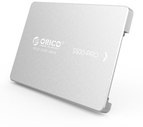 ORICO 128GB SATA SSD, 2.5“ Internes Solid State Laufwerk, bis zu 450MB/s, 3D NAND SATA III SSD mit Aluminiumgehäuse, für Desktop Laptop PS4 NAS DIY Externe Festplatte - S500PRO