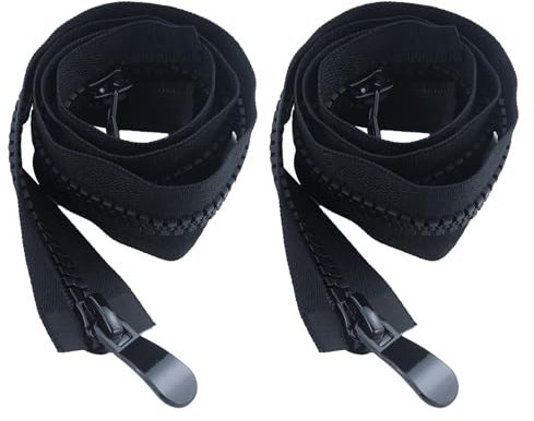 2 Stücke ReißVerschluss 70cm, #8 Teilbar, Zwei Wege, Schwarz, für Nähen Mäntel, Jacken, Taschen, Bettwäsche
