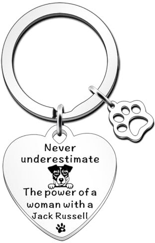 JETTOP Cadeau Jack Russell pour femme, cadeau Jack Russell pour amoureux des animaux domestiques, cadeau pour anniversaire, Noël, fête des mères, Jack Russell, Argenté., taille unique