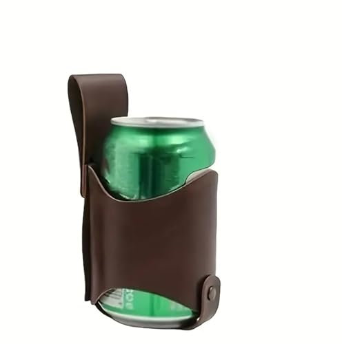 Beer Belt Holster,Portable Belt Bottle Holder, Men's Beer Case, Outdoor Party, Barbecue, Camping Beer Accessories,Brown,300ml