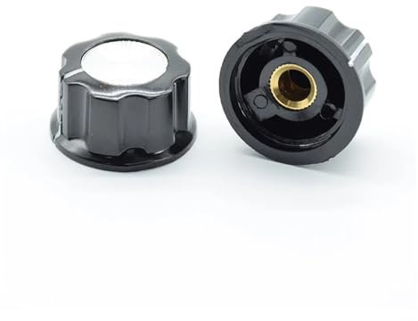BYCIFRLG 5Pcs Black Aluminum Potentiometer Knob Cap Inner Volume Control Rotary Switch 6mm 6.4mm Ship 6mm Holes