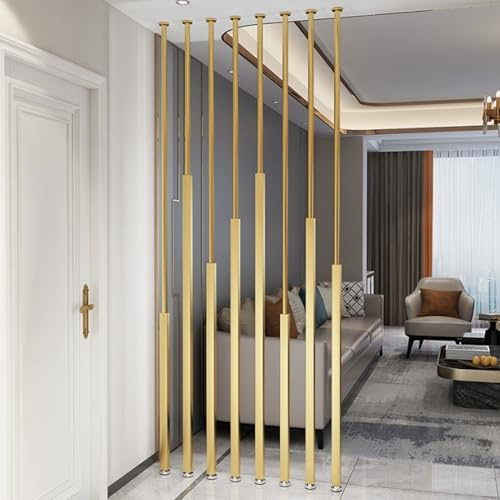 Raumteiler von Decke bis Boden, ohne Bohren, Metalllamellen, Sichtschutz für Raumtrennung