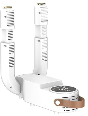 FHRKA Sèche-Chaussures, sèche-Bottes avec minuterie Intelligente de 120 Minutes, 2 séchoirs télescopiques de 30 cm 55 ° ~ 60 °, sèche-Gants avec Vent Surround de 360 °