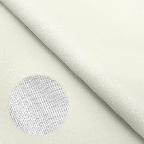 LOMUG Leder Beige Kunstleder Meterware 200x140cm Gekörnt Lederimitat in Lederoptik, Lederstoff Polsterstoff Bezugsstoff Möbelstoff Wasserdicht Kunstleder für Sofa Stühle Kleidung Accessoires Autositze