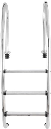 XTUJGJKV Échelle de Piscine à 3 marches, marches de Piscine en Acier Inoxydable, pédale antidérapante avec Acier Inoxydable anti-304, équipement de Piscine Robuste pour piscines creusées