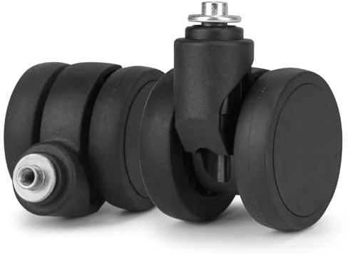 Brezento 2 Stück Kofferrollen Ersatzrollen 50mm, BRLN-52 | Doppelrollen Reparaturset für Koffer, Leise Gummi Gepäckrollen mit Achsen