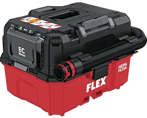 FLEX Akku Sauger VC 9 L MC 18 RC (9 l, Klasse L, 18 V, mit manueller Filterabreinigung und Tragegriff/Gurt, Funk-Fernbedienung, Schlauchlänge 1,5 m, STACK PACK, Nass-Trockensauger) 534916