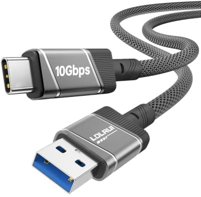 LDLrui Câble de données USB A vers USB C - 10 Gbit/s - 3 m - Gris