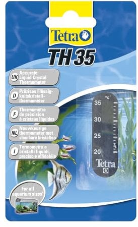 Tetra TH 35 Aquarienthermometer (präzises Flüssigkeitsthermometer zur Befestigung außen auf der Aquarienscheibe)