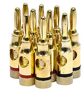 Monoprice Fiche Banane fermée à vis Vis Type Ouvert 5 Paires doré