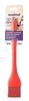 MASTRAD - Pinceau Cuisine Silicone - Monobloc - Résiste à la Chaleur (300°C) - Passe au Lave-Vaisselle - Rouge