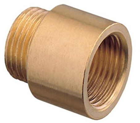 1 Bsp Pipe Thread Extension Female x Male Cast Iron Brass - 25mm Long