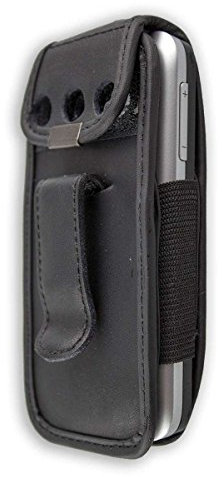 caseroxx Bolsa de Cuero con Clip para el cinturón para Alcatel 2008G, Funda Carcasa de Cuero Real en Negro