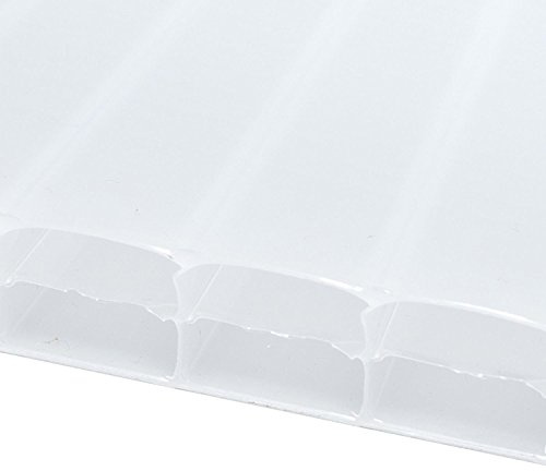 Opal, 1 x 4m (Width x Length) 16mm Multiwall Polycarbonate Sheets Poly Plastic Roof Panel for Lean-to Canopy Conservatory